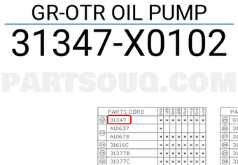 Subaru 31347X0102 GR-OTR OIL PUMP