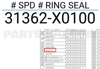 Subaru 31362X0100 # SPD # RING SEAL