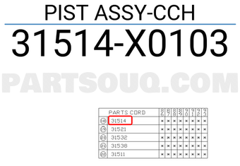 Subaru 31514X0103 PIST ASSY-CCH