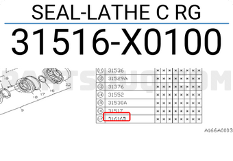 Subaru 31516X0100 SEAL-LATHE C RG