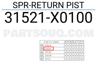 Subaru 31521X0100 SPR-RETURN PIST