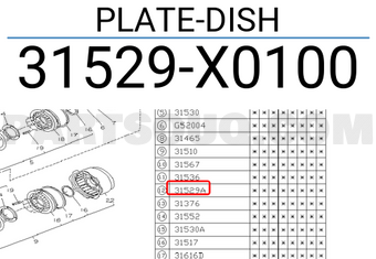 Subaru 31529X0100 PLATE-DISH