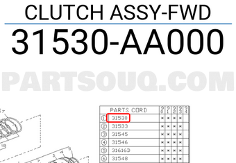 Subaru 31530AA000 CLUTCH ASSY-FWD