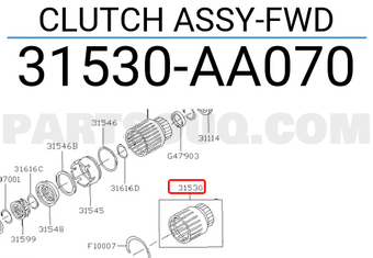 Subaru 31530AA070 CLUTCH ASSY-FWD