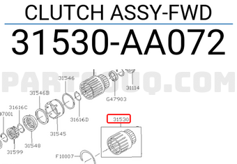 Subaru 31530AA072 CLUTCH ASSY-FWD