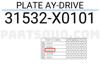 Subaru 31532X0101 PLATE AY-DRIVE