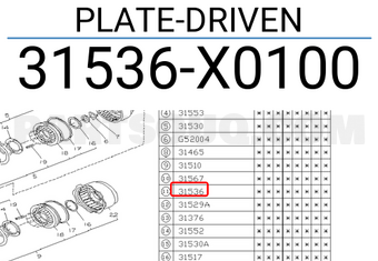 Subaru 31536X0100 PLATE-DRIVEN