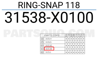 Subaru 31538X0100 RING-SNAP 118