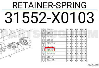 Subaru 31552X0103 RETAINER-SPRING