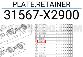 Subaru 31567X2900 PLATE,RETAINER
