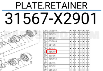 Subaru 31567X2901 PLATE,RETAINER