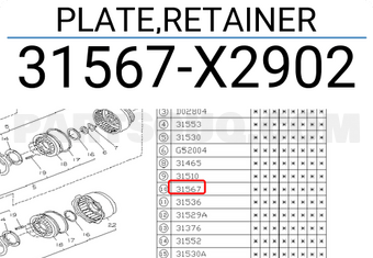 Subaru 31567X2902 PLATE,RETAINER