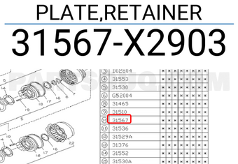Subaru 31567X2903 PLATE,RETAINER