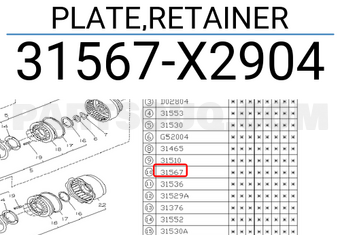 Subaru 31567X2904 PLATE,RETAINER