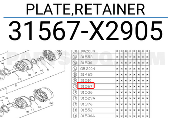 Subaru 31567X2905 PLATE,RETAINER