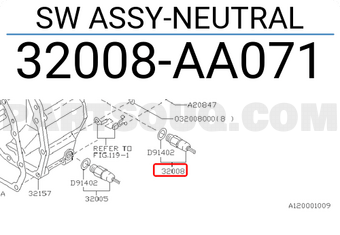 Subaru 32008AA071 SW ASSY-NEUTRAL