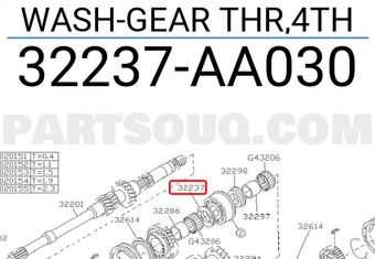 Subaru 32237AA030 WASH-GEAR THR,4TH