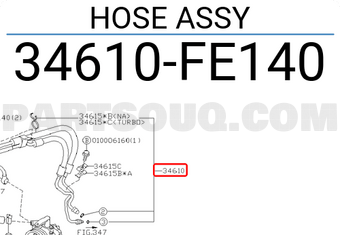 HOSE ASSY 34610FE140 | Subaru Parts | PartSouq スバル ホースアッシー 34610fe140 新品