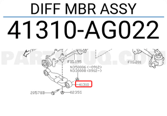 Subaru 41310AG022 DIFF MBR ASSY