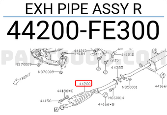 Subaru 44200FE300 EXH PIPE ASSY R