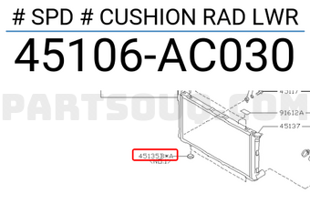 Subaru 45106AC030 # SPD # CUSHION RAD LWR