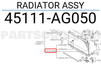 Subaru 45111AG050 RADIATOR ASSY