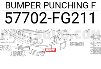 Subaru 57702FG211 BUMPER PUNCHING F