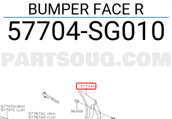 Subaru 57704SG010 BUMPER FACE R