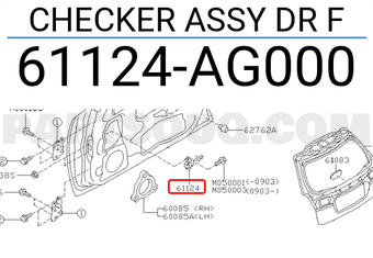 Subaru 61124AG000 CHECKER ASSY DR F