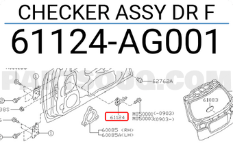 Subaru 61124AG001 CHECKER ASSY DR F
