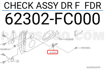 Subaru 62302FC000 CHECK ASSY DR F FDR