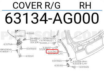 Subaru 63134AG000 COVER R/G RH