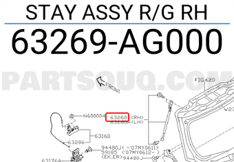 Subaru 63269AG000 STAY ASSY R/G RH