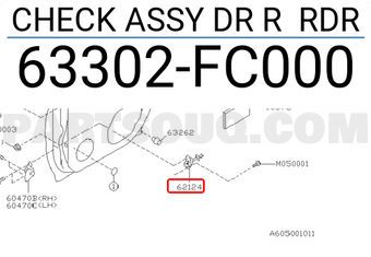 Subaru 63302FC000 CHECK ASSY DR R RDR