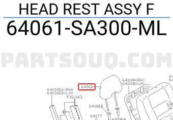 Subaru 64061SA300ML HEAD REST ASSY F