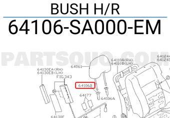 Subaru 64106SA000EM BUSH H/R
