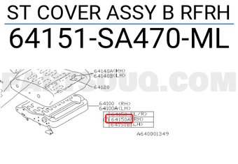 Subaru 64151SA470ML ST COVER ASSY B RFRH