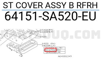 Subaru 64151SA520EU ST COVER ASSY B RFRH