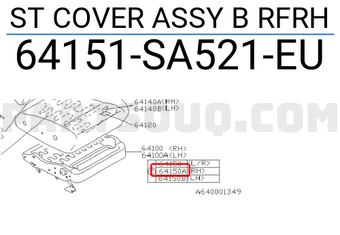 Subaru 64151SA521EU ST COVER ASSY B RFRH