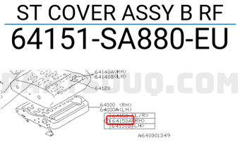 Subaru 64151SA880EU ST COVER ASSY B RF