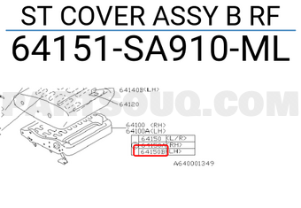 Subaru 64151SA910ML ST COVER ASSY B RF