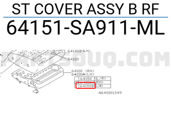 Subaru 64151SA911ML ST COVER ASSY B RF