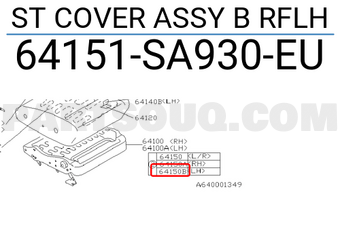 Subaru 64151SA930EU ST COVER ASSY B RFLH