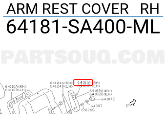 Subaru 64181SA400ML ARM REST COVER RH