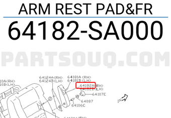 Subaru 64182SA000 ARM REST PAD&FR