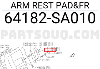 Subaru 64182SA010 ARM REST PAD&FR