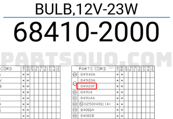Subaru 684102000 BULB,12V-23W