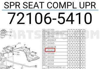 Subaru 721065410 SPR SEAT COMPL UPR