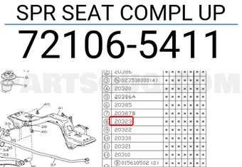 Subaru 721065411 SPR SEAT COMPL UP