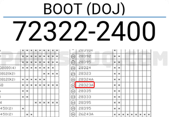 Subaru 723222400 BOOT (DOJ)